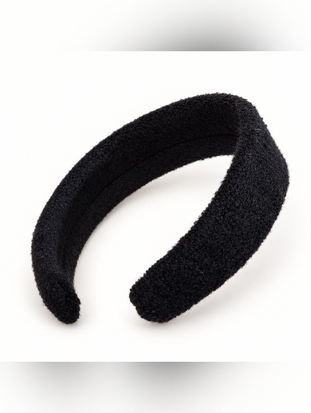 New Black Wool Padded CC Logo Headband - Picture 2 of 3
